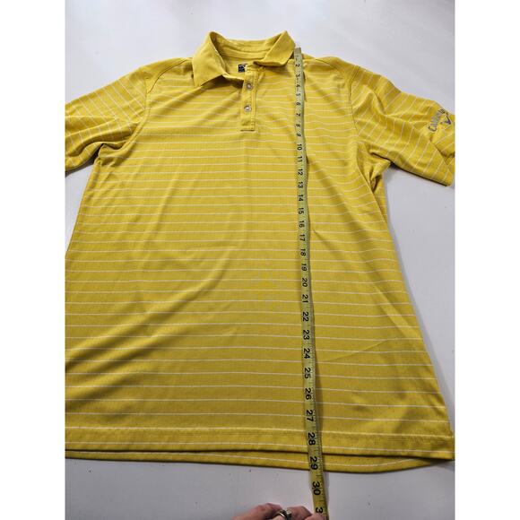 Callaway opti dri yellow perforated performance polo high visibility golf M EUC - Picture 7 of 7